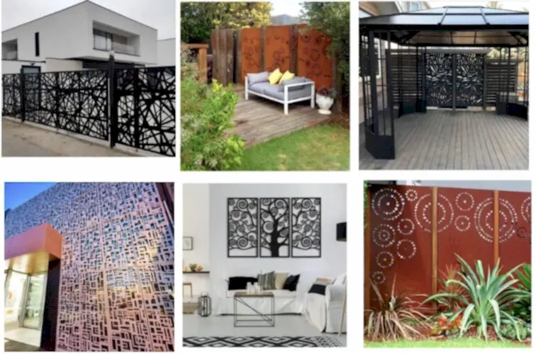 Rust Corten Steel Grille Metal Garden Fence