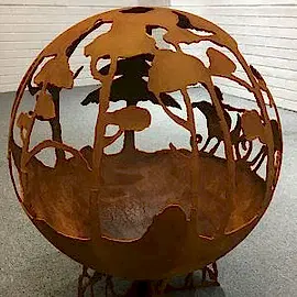 Corten Çelik Yangın İçi Boş Yuvarlak Top