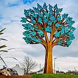 Morden Ağacı Corten Çelik Heykel