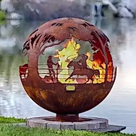 Odun yanan heykelsi ateş