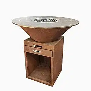 GN-BBQ -209- D Corten Steel Barbekü Kül Çekmeceli