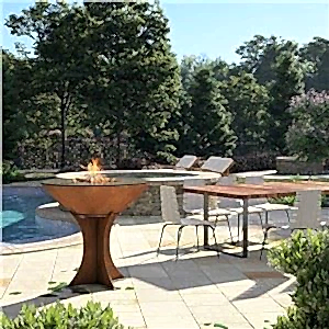 GN-BBQ -210 Corten Steel Barbekü Çıkarılabilir taban ile