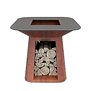 GN-BBQ -222 Corten Barbekü ızgarası trapezoid taban