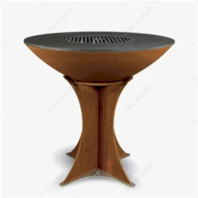 Corten Çelik Barbekü Bahçe Izgara Pişirme Barbekü