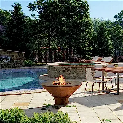 Corten Çelik Barbekü Soba Dış Mekan Pişirme