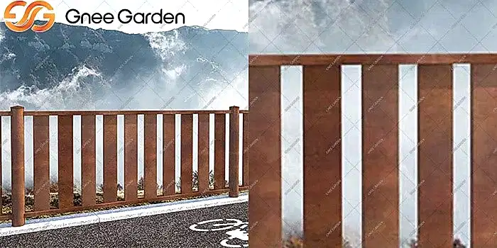 Corten Steel modern outdoor fence