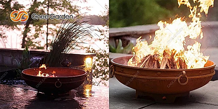  Corten steel wood-burning fire pit